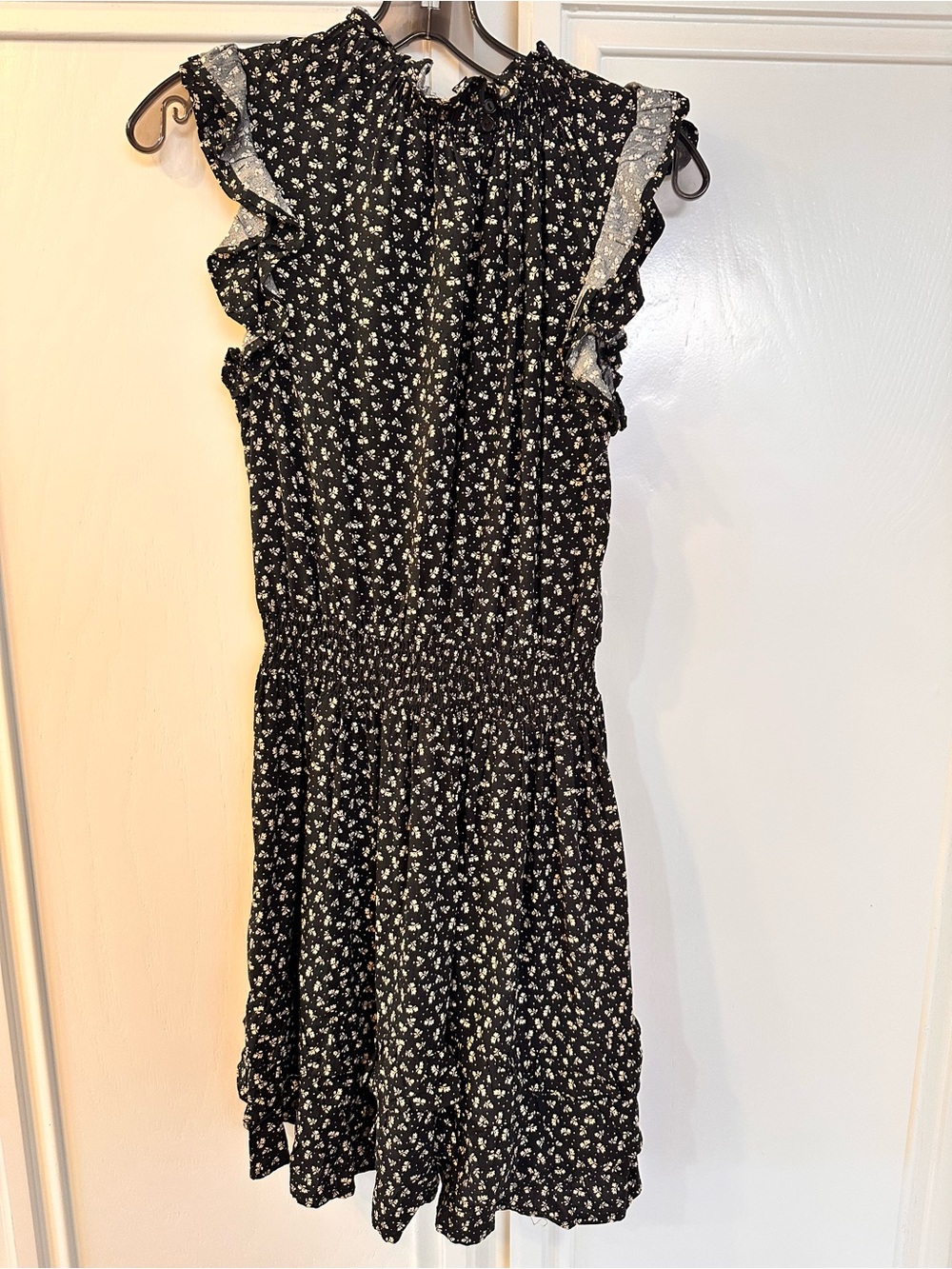 Black ditzy print Ruffle Dress size S Gibson look brand - Picture 5 of 6